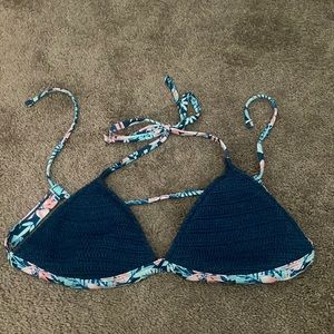 Flower pattern two piece bathing suit